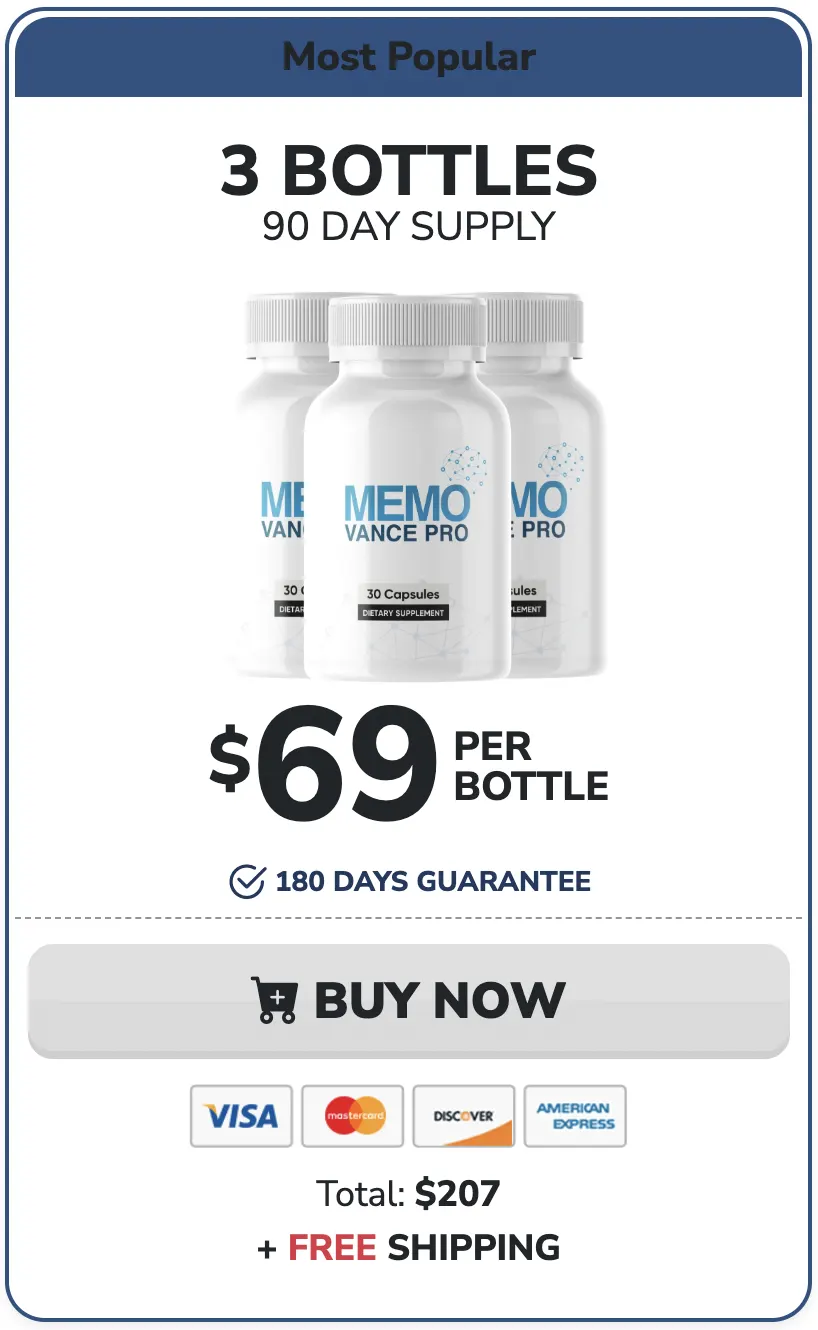 Buy Memovance PRO 3 bottles — 90 day supply memory support supplement